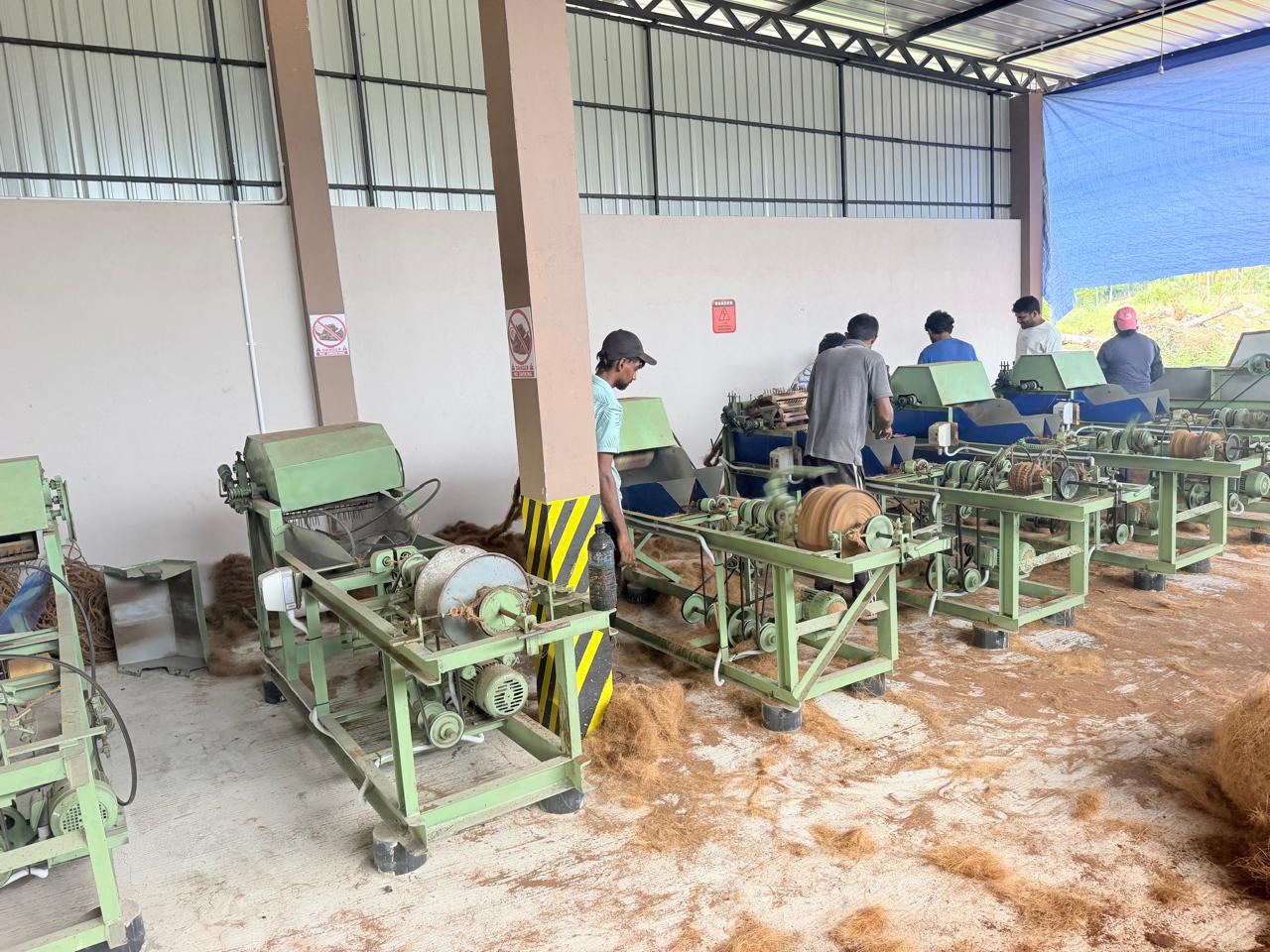 Coconut husk soaking tanks